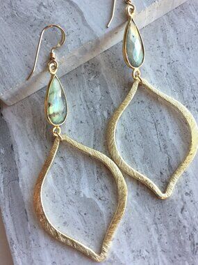 14K GoldSter Labradorite gemstone Tulip Earrings